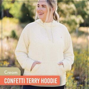 ZYIA Cream Confetti Terry Hoodie